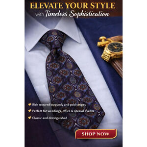 Zianetti Men's Purple Gold Patterned Silk Tie